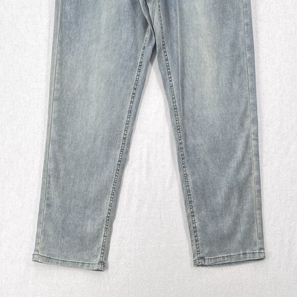 BAYRUE Summer Straight Pants Men 31 Retro Light Blue Wash Jeans Soft Relaxed NEW - Picture 7 of 14